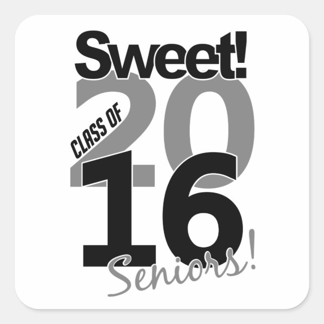 Class of 2016 stickers, customizable square sticker (Front)