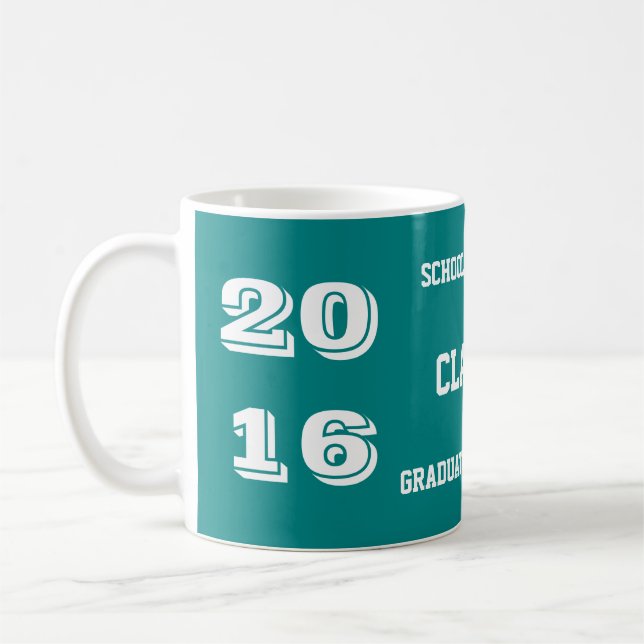 Class of 2016 Teal Graduation Coffee Mug by Janz (Left)