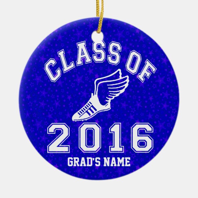 Class of 2016 Track & Field Ceramic Tree Decoration (Front)