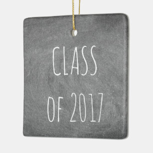 Class of 2017 Black Grey Chalkboard Blackboard Ceramic Tree Decoration