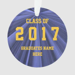Class of 2017 Blue and Gold Ornament by Janz