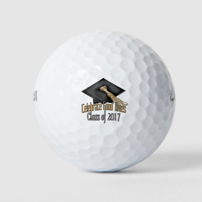 Class of 2017 Celebrate Good Times Graduation Gift Golf Balls (Front)