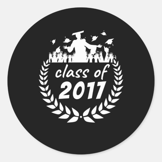 class of 2017 graduation or reunion design by classic round sticker (Front)
