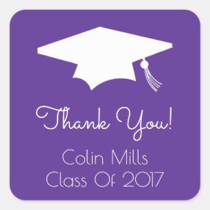 Class Of 2017 Label (Eggplant Graduation Cap)