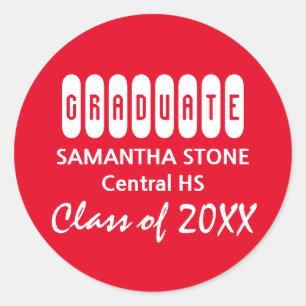 Class of 2017 Red & White Graduation Envelope Seal