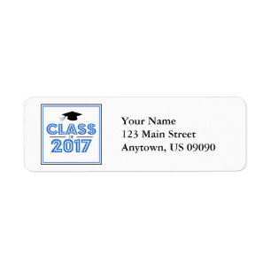 Class Of 2017 Return Address Labels (Blue / Black)