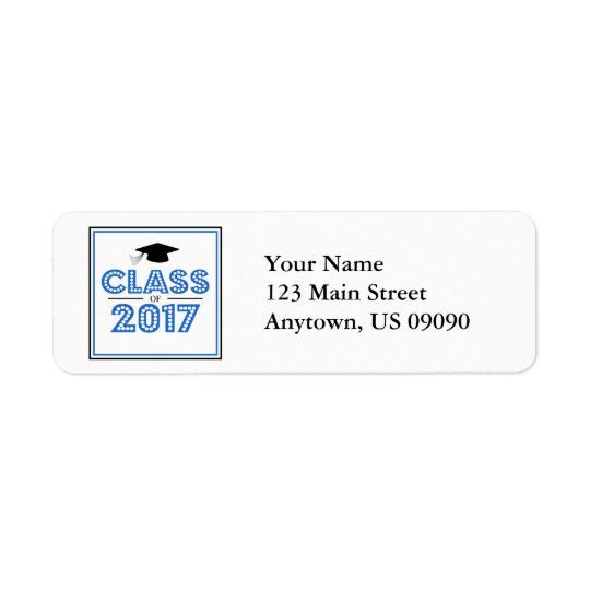Class Of 2017 Return Address Labels (Blue / Black)