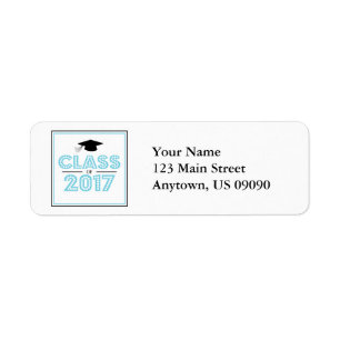 Class Of 2017 Return Address Labels (Blue / Black)