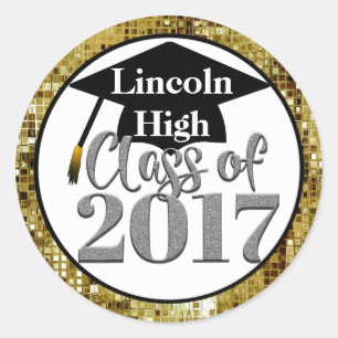 Class Of 2017 Silver And Gold Graduation Seals