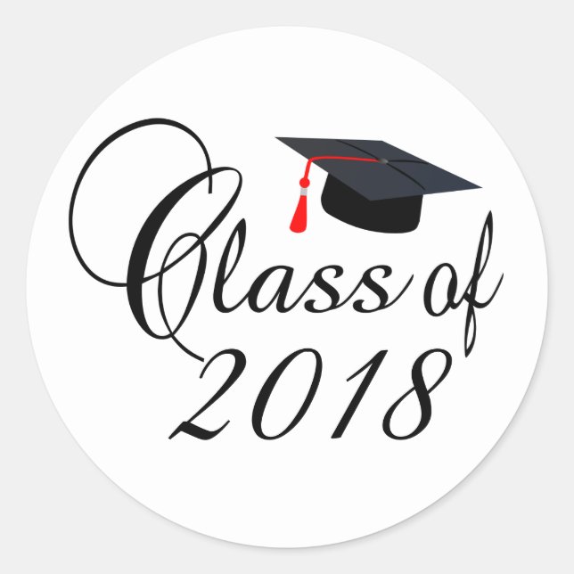 Class Of 2018 Classic Round Sticker (Front)
