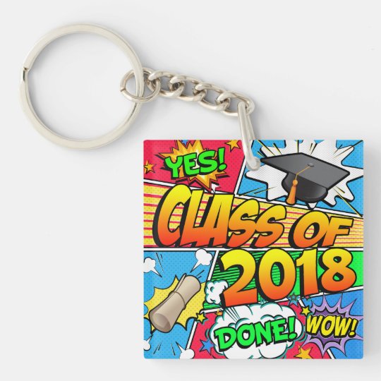 Class of 2018 Comic Book Key Ring