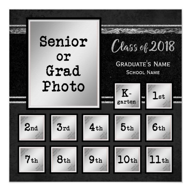 Class of 2018 Commemorative K-12 Photo Poster (Front)