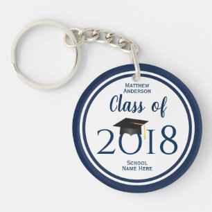 Class of 2018 Elegant Graduation Cap Graduate Key Ring