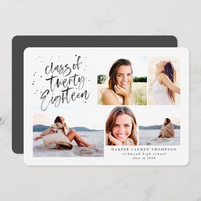 class of 2018 graduate multi photo invitation (Front/Back)