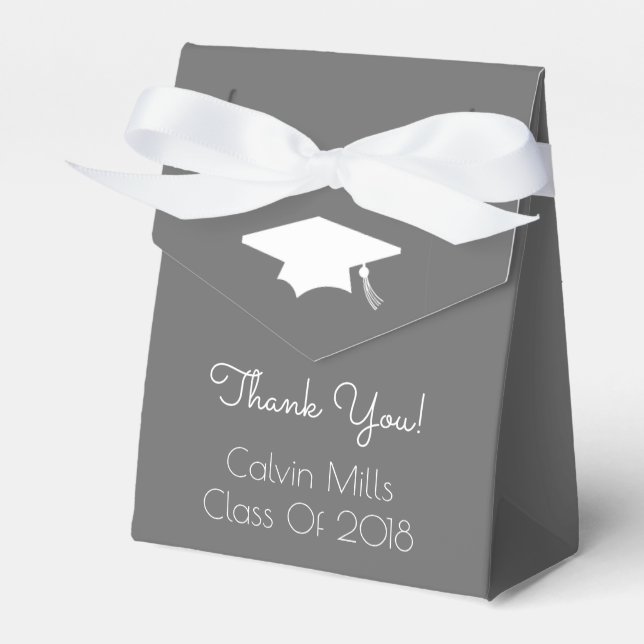 Class Of 2018 Graduation Favour Boxes (Grey) (Front Side)