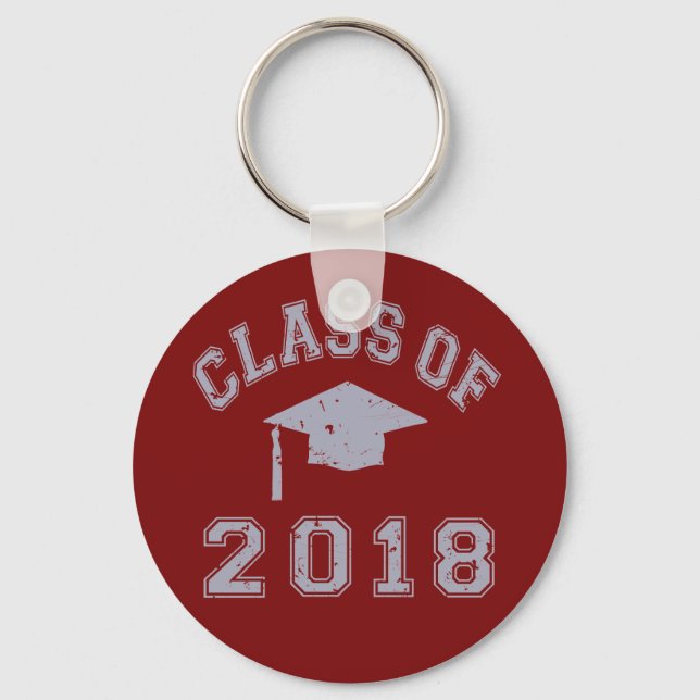 Class Of 2018 Graduation -  Grey Key Ring (Front)