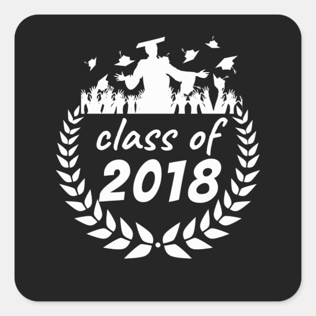 class of 2018 graduation or reunion design by square sticker (Front)