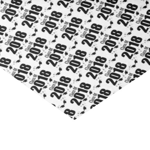 Image of Class Of 2018 Graduation Tissue Paper (Black Caps)