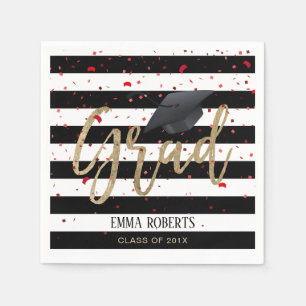 Class of 2018 Modern Stripes Graduation Napkin
