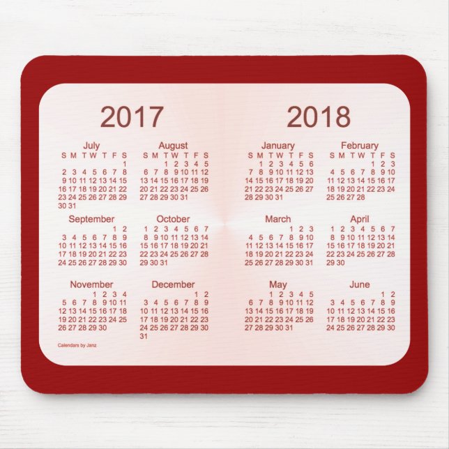 Class of 2018 Pink Maroon Calendar by Janz Mouse Mat (Front)