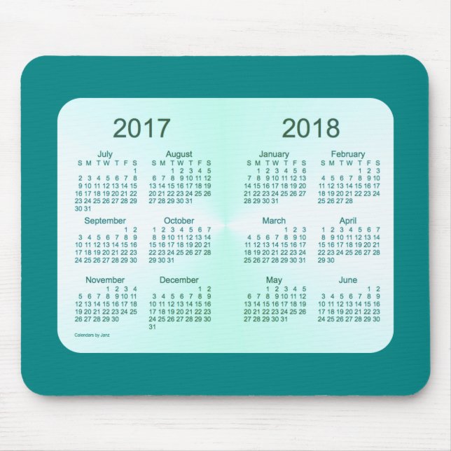 Class of 2018 Teal Calendar by Janz Mouse Mat (Front)
