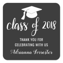 Class Of 2018 Typography Graduate Hat | Thank You