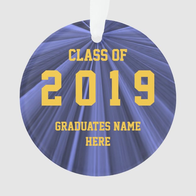 Class of 2019 Blue and Gold Ornament by Janz (Front)
