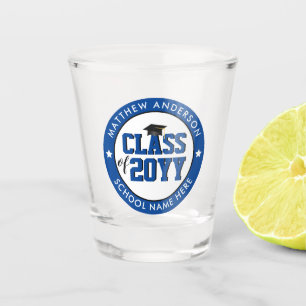 Class of 2019 Elegant Blue Graduate Graduation Shot Glass