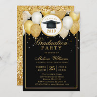 Class of 2019 Elegant Modern Black Gold Graduation