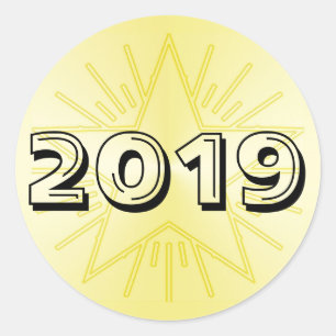 Class of 2019 Gold Star Round Sticker by Janz
