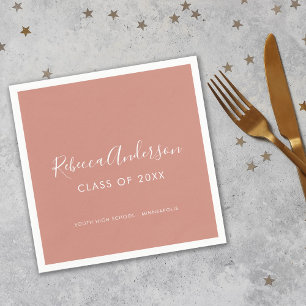 Class of 2019 Grad   Rose Gold Graduation Napkin