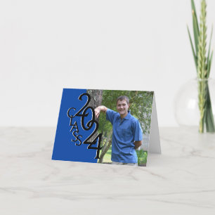 Class of 2019 Graduation Blue Thank You Photo Card