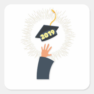 class of 2019 graduation cap, reunion design by square sticker