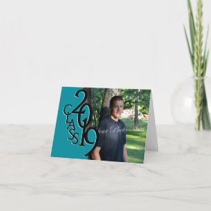 Class of 2019 Graduation Teal Thank You Photo Card