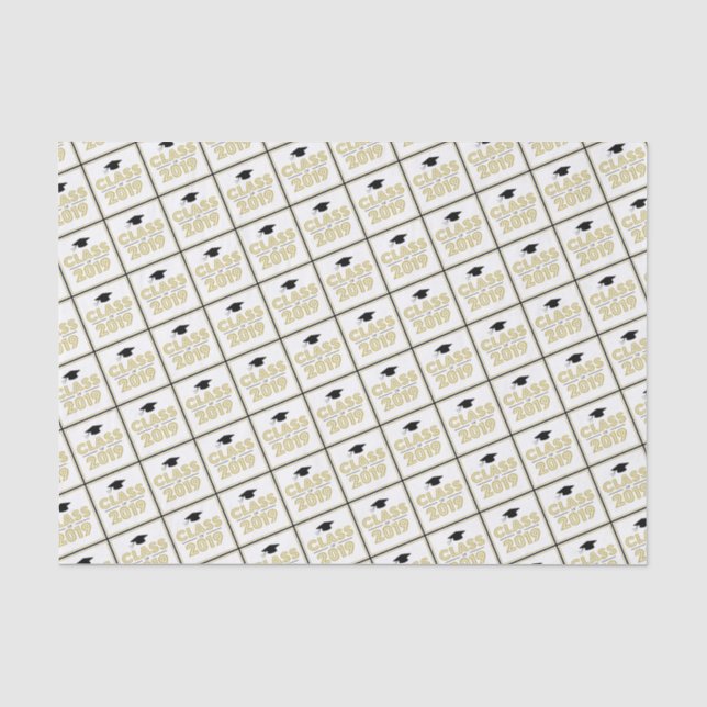Class Of 2019 Graduation Tissue Paper (Gold) (Front)