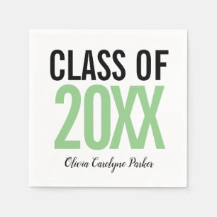 Class of 2019 Green Bold  Modern Graduation Napkin