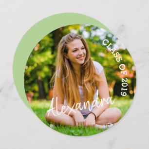 Class of 2019, Photo Graduation Party, Round Invitation