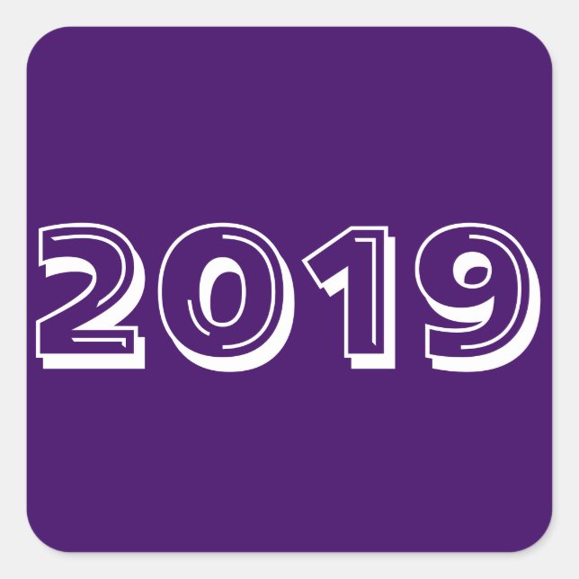 Class of 2019 Purple Square Sticker by Janz (Front)