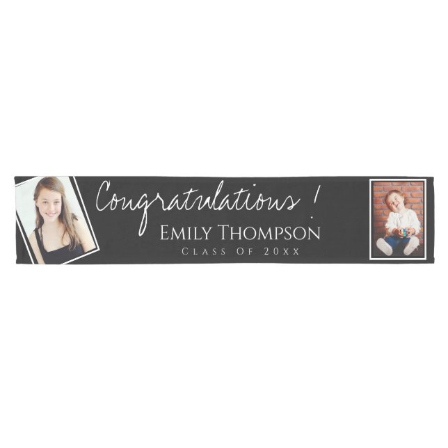Class Of 2019 Two Photo Congrats Grad Table Runner (Horizontal)