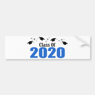 Class Of 2020 Caps And Diplomas (Blue) Bumper Sticker