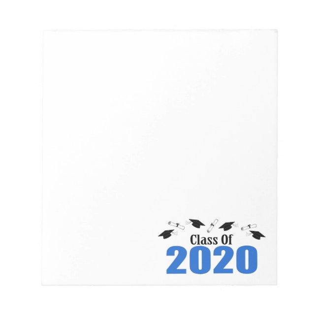 Class Of 2020 Caps And Diplomas (Blue) Notepad (Front)