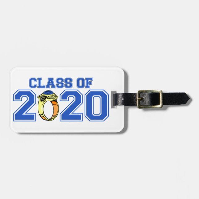 Class Of 2020 Class Ring (Blue) Luggage Tag (Front Horizontal)