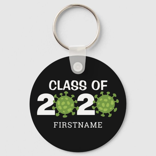 Class of 2020 Funny Virus Virtual Graduation Key Ring (Front)