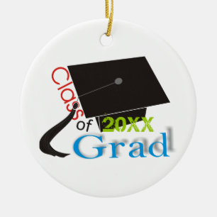 Class of 2020 Grad Graduation cap custom ornaments