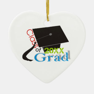 Class of 2020 Grad Graduation cap custom ornaments