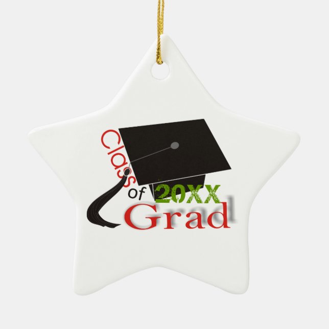 Class of 2020 Grad Graduation cap custom ornaments (Front)