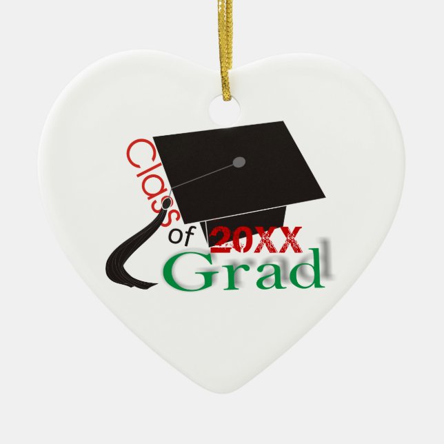 Class of 2020 Grad Graduation cap custom ornaments (Front)
