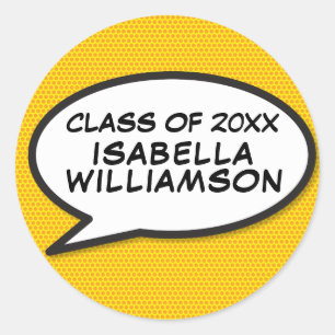 Class of 2020 Graduation Speech Bubble Fun Classic Round Sticker