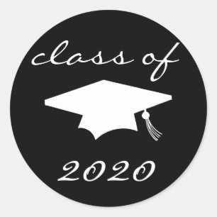 Class Of 2020 Label (Black Graduation Cap)