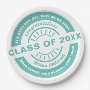 Class of 2020 or any year Graduation template Paper Plate